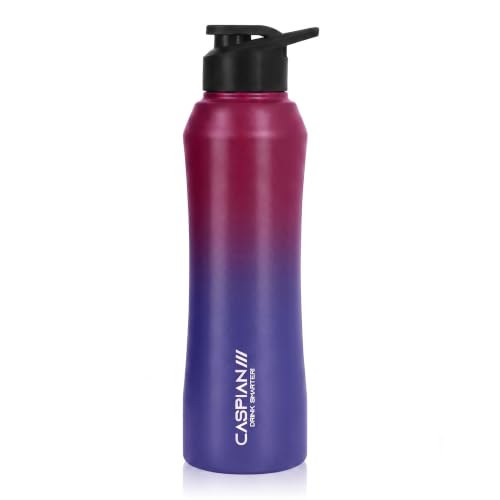 Image of Caspian Trek Customised Stainless Steel Water Bottle 1L, M-Crims with Logo Print - Personalised Water Bottle with Your Name Print for Kids Boys Girls School Office Gym- Perfect for Corporate Gifting