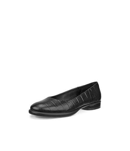 Ballerines plates ECCO : finis les pieds fatigués grâce au cuir sculpté reptile noir