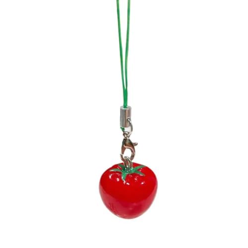 Porte-clés en forme de tomate anti-perte et pendentif décoratif de sac nomade