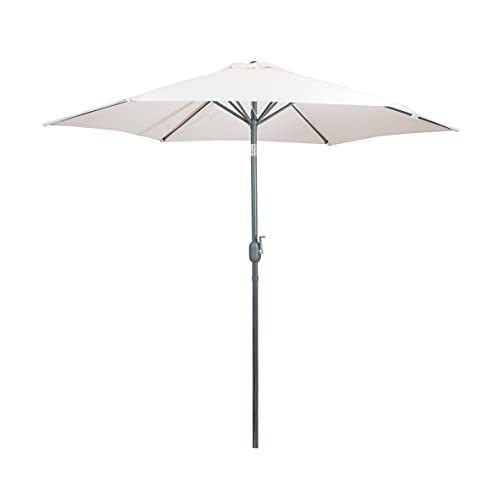 greenmotion Sonnenschirm mit UV-Schutz 50+ - Balkonschirm Ecru beige - Gartenschirm knickbar - Terrassenschirm 270 cm Durchmesser - Outdoor Schirm für Balkon, Terrasse & Garten