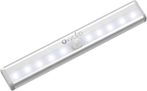 Image of OxyLED Motion Sensor Light for Home, Under Cabinet Light Wireless Lights for Wall 10 LED Wardrobe Lights Battery Operated PIR Motion Sensor Switch Light with Magnetic Stick Up for Cupboard, 1 Pack