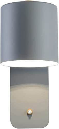 Lámpara de lectura LED regulable y aplique de pared giratorio en gris moderno