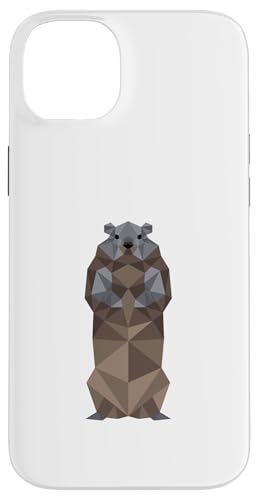 Polygonal Groundhog Illustration Polygon Woodchuck Marmot �X�}�z�P�[�X iPhone 14 Plus �p