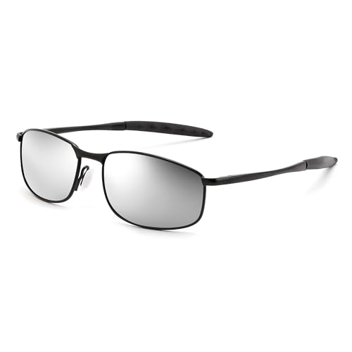 Image of FEISEDY Rectangle Polarized Square Sunglasses for Men Women B2444 | Photochromic, Night Vision, Automatically darken in sunlight, 100% UV400, Driving, Fishing, Climate Pledge Friendly