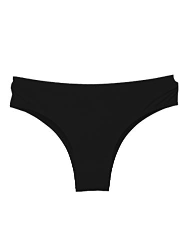 Kit 06 Calcinhas Tanga Sem Costura (3Preto/3Branco, P/M)