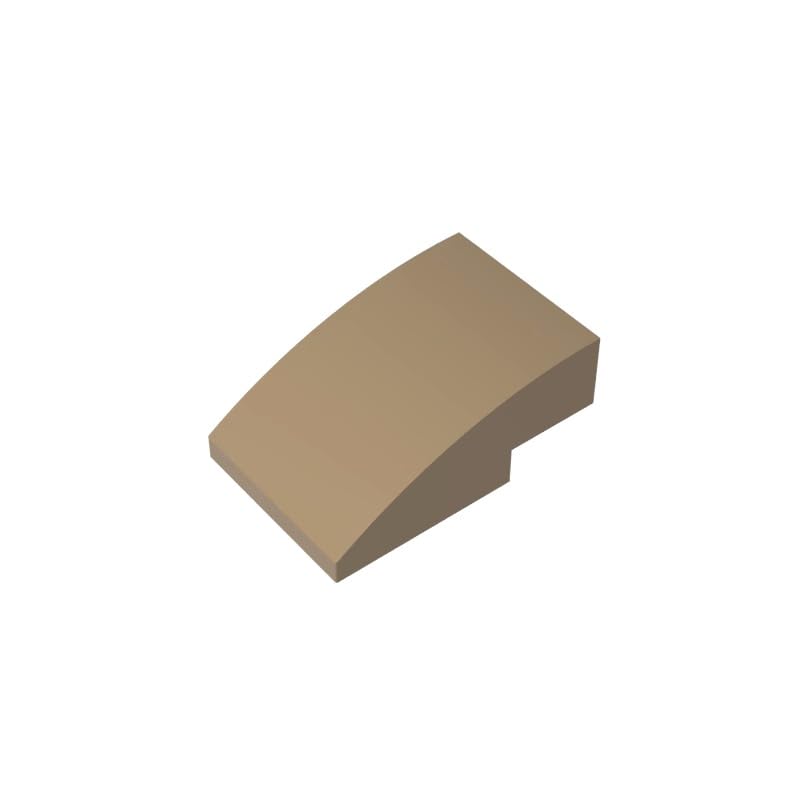 24309 Arched Brick Slope Curved 3x2 No Studs 50 Pieces GDS-1123 Compatible with Lego Building Blocks Color:Dark Tan — image 1