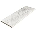 Tenedos HTCLW Carrara Vein White 4x12 Gloss Ceramic Subway Tile for Kitchen Backsplash, Bathroom Walls, Shower Surrounds, Fireplace Accents, Laundry Rooms and Interior Wall (1 Piece)
