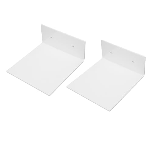 Yechiry 2 Piezas Pequeños Estantes de Pared Acrílico, Estantes de Pared Flotantes a Prueba de Arañazos con Adhesivo para la Decoración de Plantas Exhibición de la Oficina del Baño (White)