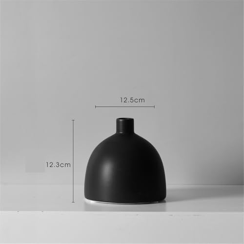 Vase noir en céramique artisanale pour composition florale et table - 3