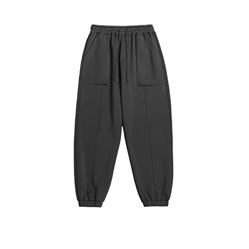 Pantalon de survêtement polaire homme coupe ample survêtement chaud gris 34-37