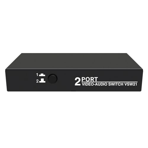 Durabilidad Metal AV Video Switcher 2 en 1 Out AV Switchers Selectors Box para equipos de estudio, sistemas de cine en casa, conmutador de video