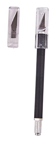 Amtech S0492 Hobby Knife with 5 Blades, Craft Scalpel, Precision Knife for Paper Cutting, Art, Modelling