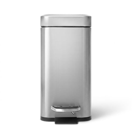 Image of Home Zone Living 1.3 Gallon Stainless Steel Small Trash Can with a Lid