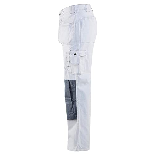 Blaklader Men's Painter Durable Lightweight White Cotton Work Pants With Utility Pockets, 30W X 28L #TOP2