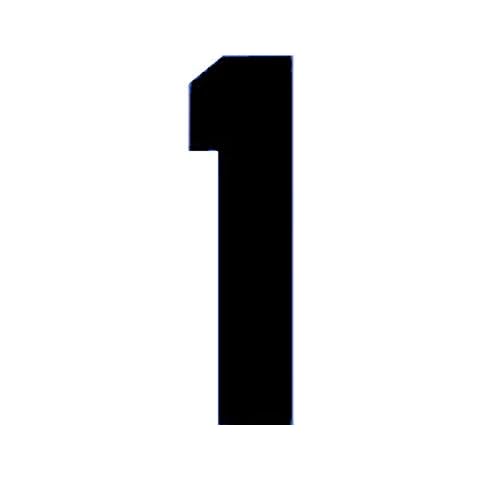 9" Tall Single Number 1 Iron On Heat Transfer for Football Baseball Jersey Sports T-Shirt Solid Font Black Cover