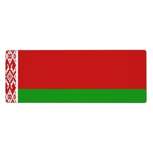 Bielorrusia Almohadilla De Escritorio Grande Con Diseño De Bandera Nacional|Almohadilla 2 En 1 Para Teclado Y Ratón|Universal Para Oficina Superficie Suave Y Lisa+Base De Goma Antideslizante​