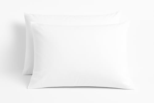 Image of Comfort Beddings 100% Organic Cotton Pack of 2 Travel Pillowcases 12x16 White Pillow Cases with Envelope Closure, Crisp Percale Weave, Soft & Cooling Pillow Covers (Size-12x16, White)