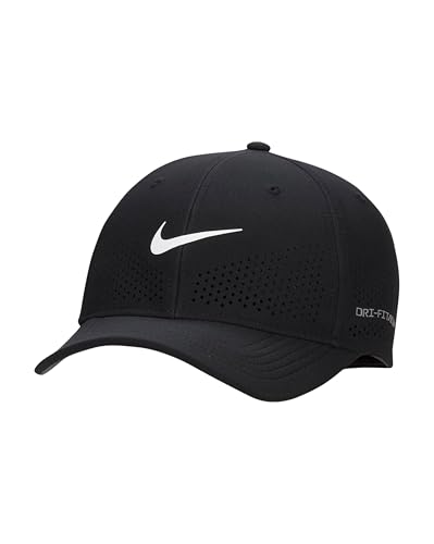 Nike Rise High-Crown Dri-FIT ADV Structured Cap - AeroBill Stretch-Fit Golf & Running (Black | Anthracite | White, Medium-Large)