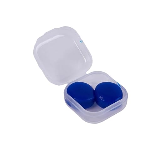 2 tapones de silicona reutilizables para los oídos de cera de silicona, tapones moldeables para los oídos, reducción de ruido, protección para dormir (azul)