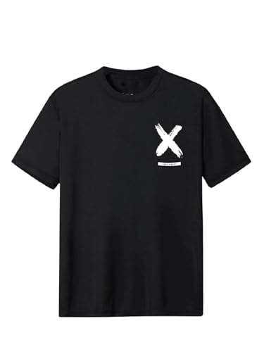 woopme® X Keep Happy Printed Theme Tshirts Round Neck Half Sleeve Men's Regular Fit Printed Cotton T-Shirt Black