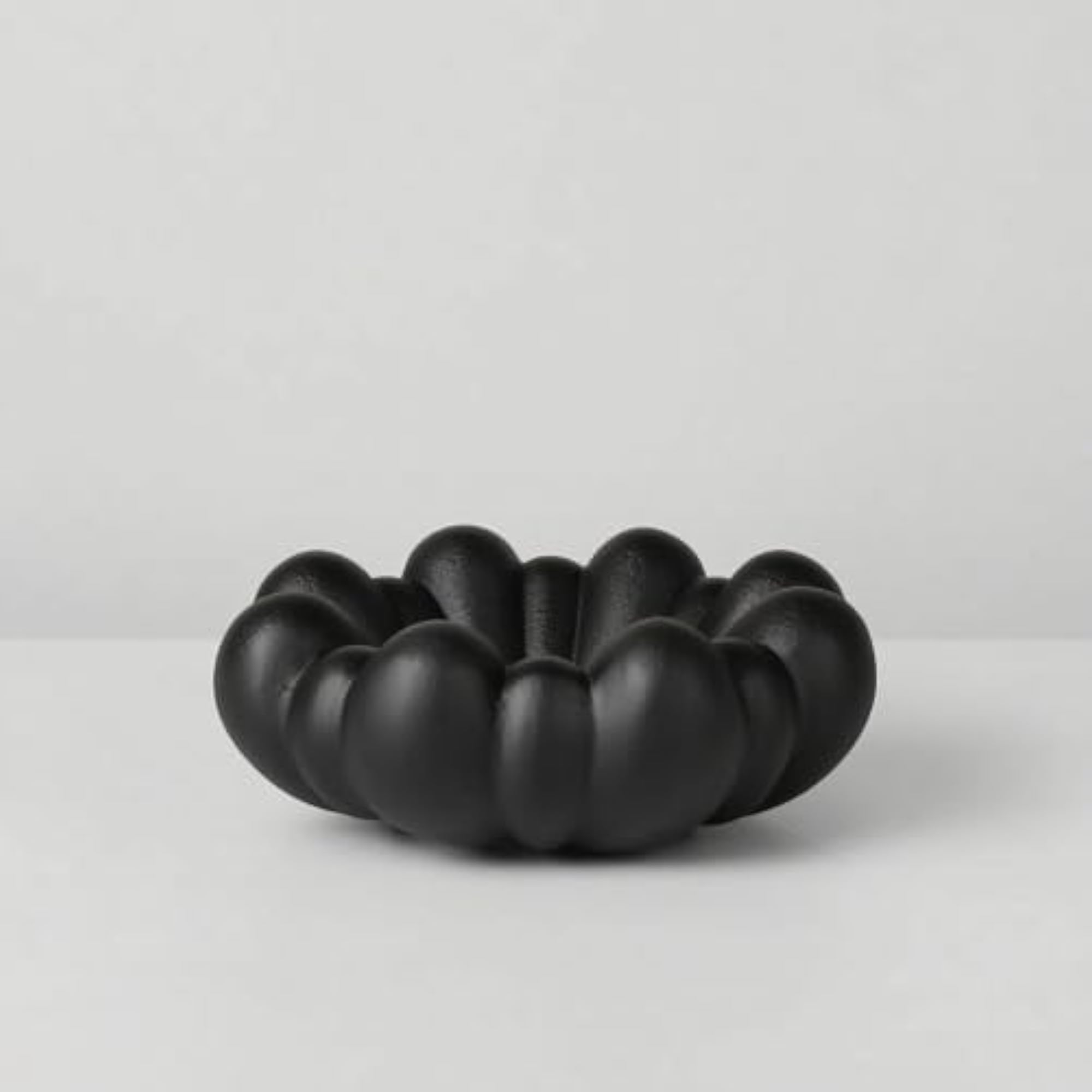 Organic Resin Sculptural Cloud Tray, Matte Trinket Dish in Black