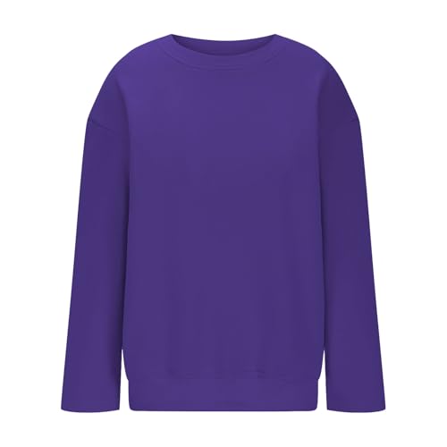 Girls Sweatshirt Casual Plain Solid Crewneck Long Sleeve Shirts Oversized Fashion Fall Pullover Tops3