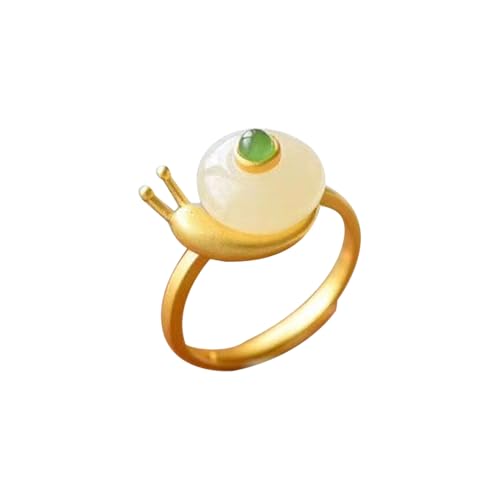 Bague Feng Shui en argent S925 et véritable jade blanc naturel ajustable