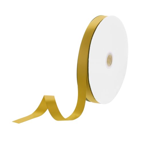DMiotech 3/4 inch 100Yards Satin Ribbon Thin Double Face Fabric Gold Yellow
