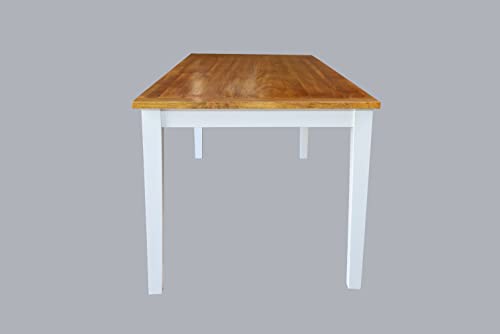 Image of Designer White and Natural Finish Solid Sheesham Wood 8 Seater Dining Table Set for Living Room and Home (Mango Wood, 8 Seater, White and Natural Finish) (Design-2)