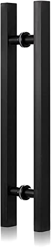 Poignée de porte en verre noir mat et or rose de 24 à 47 pouces pour garde-manger