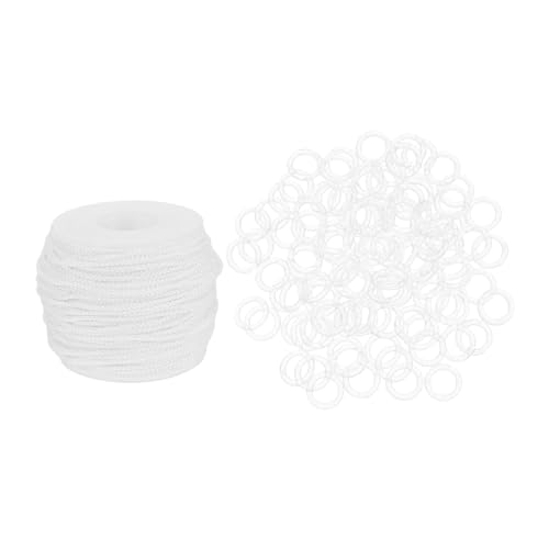 KONTONTY Curtain Pulling String and Hoop Roman Blind Curtain Rings Sturdy Pull Rope for Smooth Operation