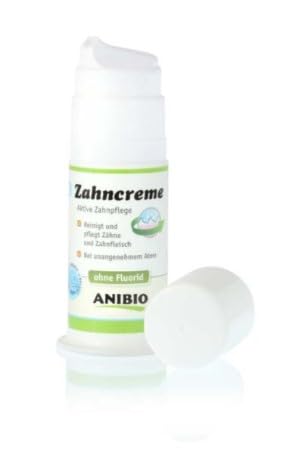 Anibio Zahncreme 50g | Zahnpflege für Hunde | bei Zahnbelag | mindert unangenehmen Atemgeruch | geschmacksneutral | kann bedenkenlos abgeschluckt werden | Zahn Creme