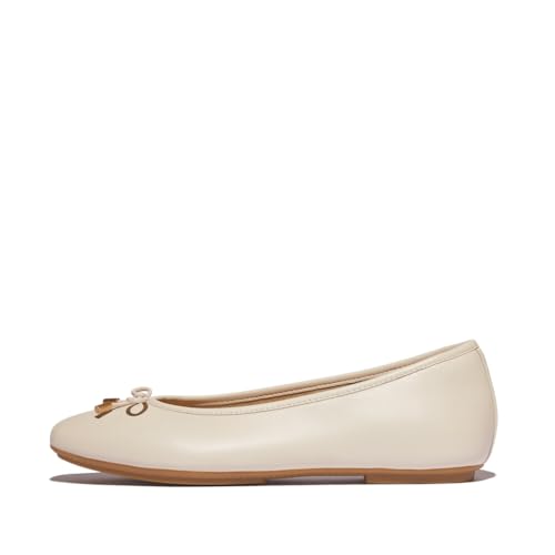 FitFlop Women's Delicato Bow Soft Metallic-Leather Ballet Flats