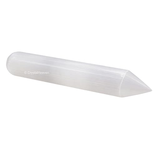 Image of Selenite Crystal Wand - Pointed Crystal Wand for Energy Healing, Chakra Balancing, Meditation and Home Decor - Crystals and Healing Stones for Gift