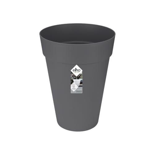 elho Loft Urban Rund Hoch 42 - Blumentopf für Außen - Ø 42.0 x H 56.0 cm - Schwarz/Anthrazit