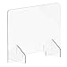 Produktbild hjh OFFICE 830032 Spuckwand Thekenaufsatz CLEANUP II 65x90 Acrylglas Transparent Hygieneschutz Aufsteller mit Durchreiche