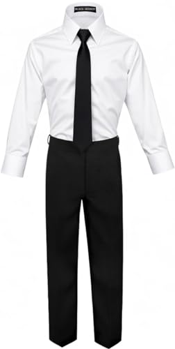 Black n Bianco Boys' Formal Black Suit with Shirt and Vest