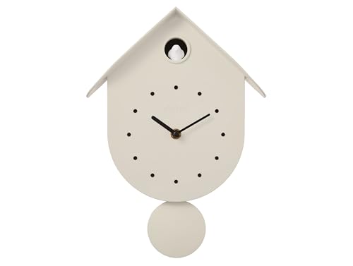 I-TOTAL® – Horloge Murale Coucou Colorée avec Oiseau – Design Moderne et Décoratif pour Salon, Cuisine et Chambre (Creme)