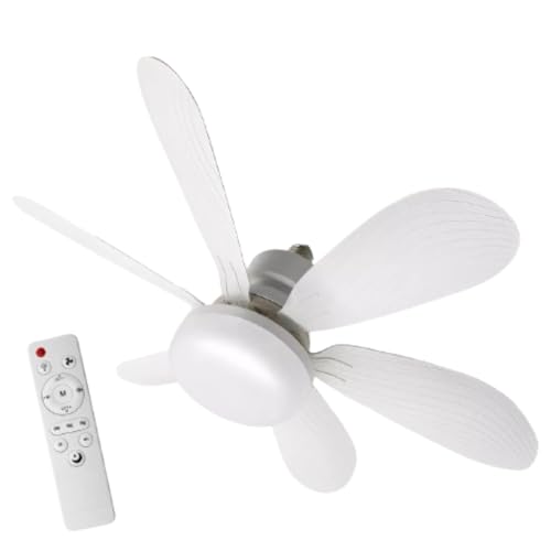 Lâmpada Led Com Ventilador Teto Controle Remoto Soquete E-27