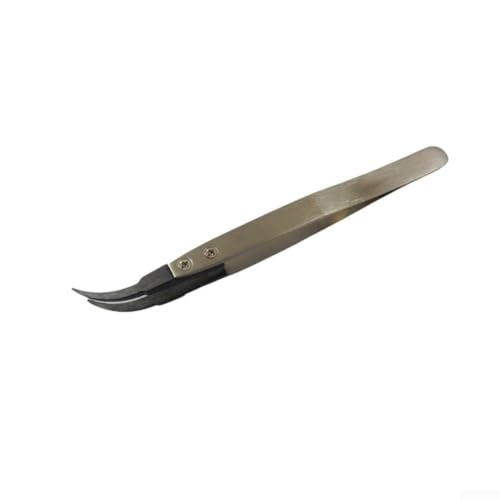 Pinzette antistatiche ESD con punte sostituibili in fibra di carbonio per saldatura elettronica, pinzette industriali in acciaio inox per C, ESD-7A