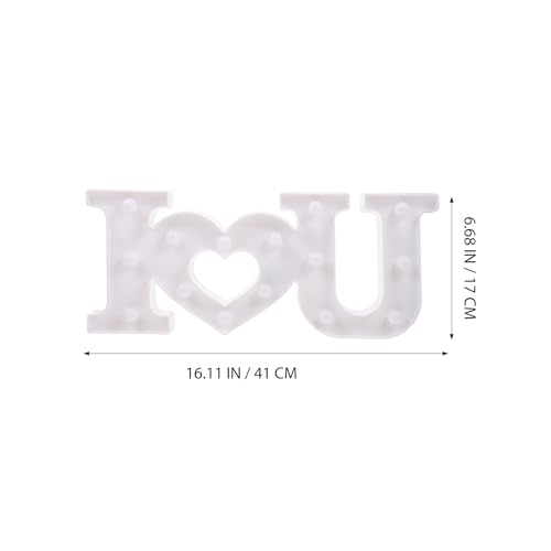 Image of Uonlytech Romantic Letter Design Led Lighted Sign Battery Operated I Love You Letters Decorative Lamp for Home Party Wedding Anniversary