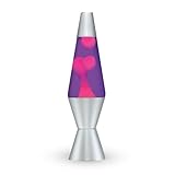 Central Life 1889 Liquid Motion Lamp Classic Liquid Motion Night Light Solid Silver Base Lamp Wax Liquid Soft Relax Glow 14.5' (Pink and Purple)