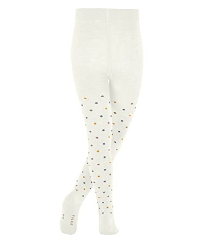 FALKE Unisex-Child Tights Multidot K Ti Cotton Thin Patterned 1 Pair, White Off-White 2040, 98-104, White Off-White 2040, 98-1042