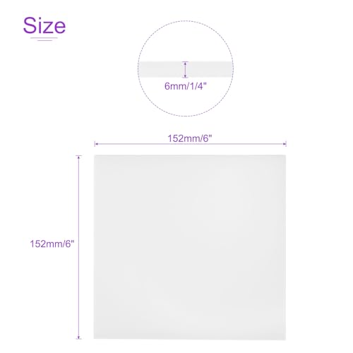 Image of DMiotech 6 x 6 x 1 /4 Inch Plastic UHMW Sheets, Ultra High Molecular Weight Polyethylene, Opaque White Polyethylene Board for Automotive, Chemical, Manufacturing, DIY Home Kitchen