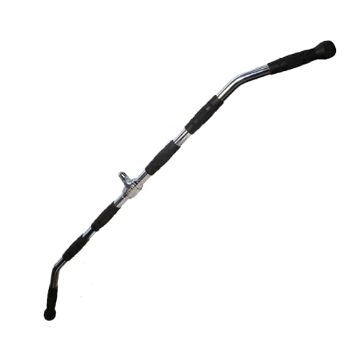 Image of USI Universal Cable Machine Attachment LAT Pulldown Attachments Home Gym Triceps Pull Down Attachment Cable Machine Equipments for Home Gym (Silver- LAT Bar Big)