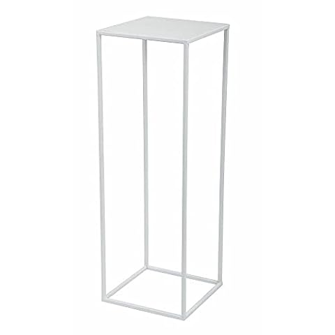 HowHomely Kwietnik metalowy | biały stojak na rośliny | 24x24x70 cm loftowa dekoracja | stylowa ozdoba do salonu sypialni przedpokoju jadalni | lekka i trwała konstukcja