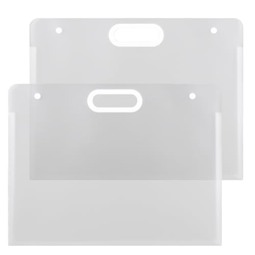 Image of 2 Pack Plastic Art Portfolio, 17 inch x 13 inch Art Portfolio Folder for Artwork, Large Art Portfolio with Handles Portfolio Bag Arts Storage Case for Drawing Sketch Photography Poster