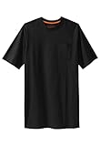 Boulder Creek by Kingsize Men's Big & Tall Heavyweight Longer-Length Pocket Crewneck T-Shirt - 9XL, Black