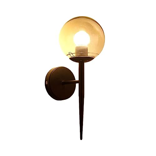 TLTDSMYF Applique da Parete a 1 Luce, Lampada da Parete Minimalista in Vetro Trasparente, Idee per Applique con Braccio a Matita in Nero, Applique per Soggiorno, Camera da Letto, Lettura, casa