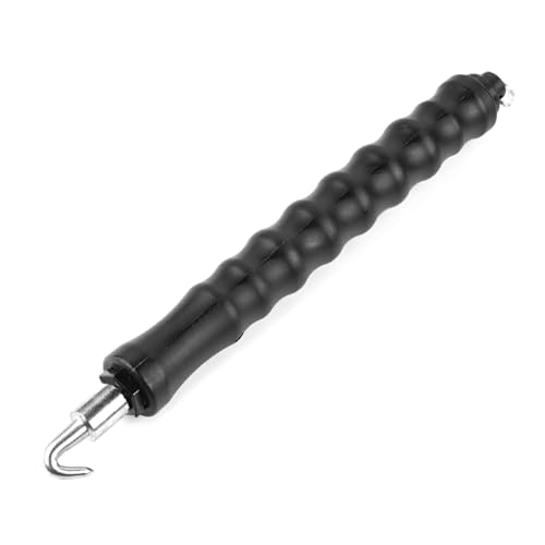 Mulcort Rebar Tie Wire Twister Semi Automatic Steel Bar Hook Carbon Steel With Plastic Handle For Binding Steel Bars Iron Hook Hand Tools (Black Curved Hook)